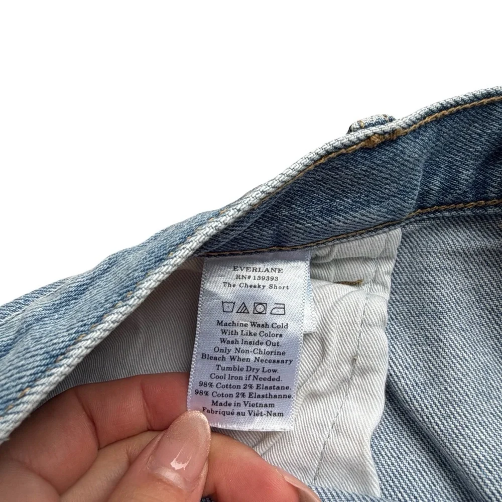 Everlane The Cheeky Short Denim Distressed